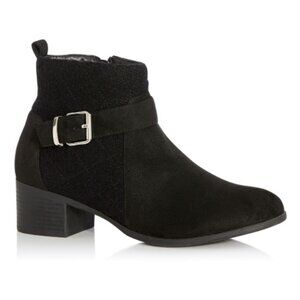 Cloudwalkers Quilted Bootie, Black, Size 8W